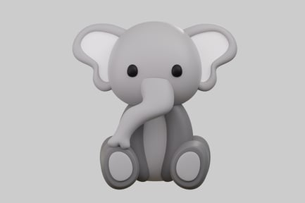 Preview: Sitting cartoon elephant