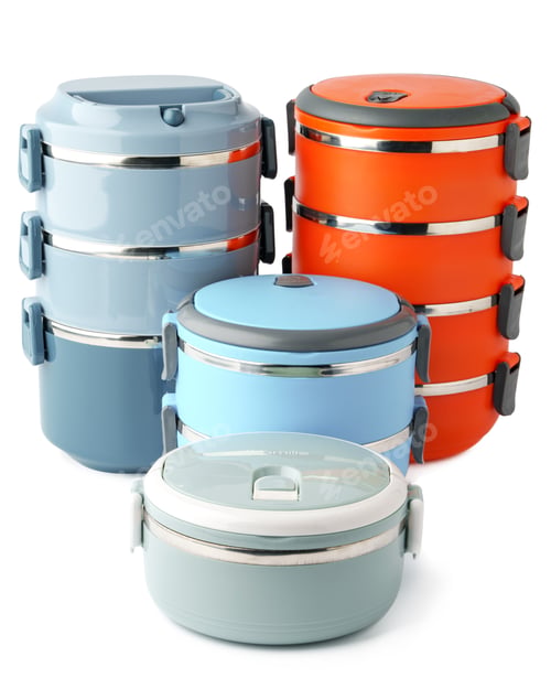 Preview: Take away food boxes containers on white background