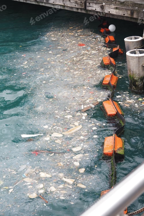 Preview: water pollution with garbage on water