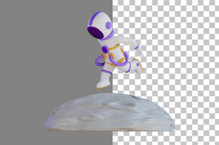 Preview: Astronaut landing on the moon 3D Illustration