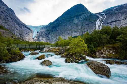 Preview: Briksdalsbreen is a glacier arm of Jostedalsbreen,Briksdalsbre, Norway