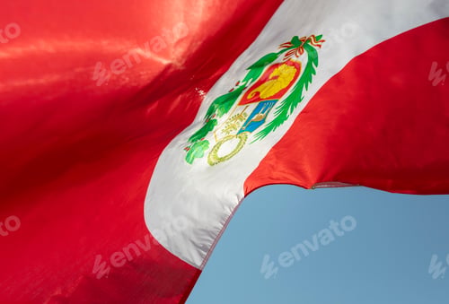 Preview: The national peru flag with symbol