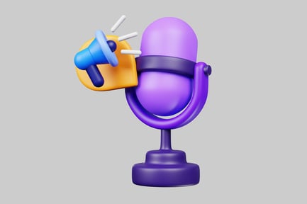 Preview: Cartoon microphone with megaphone accent