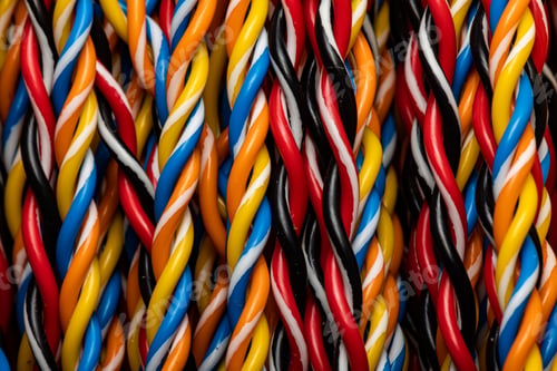 Preview: Industrial background with colorful twisted and braided wires