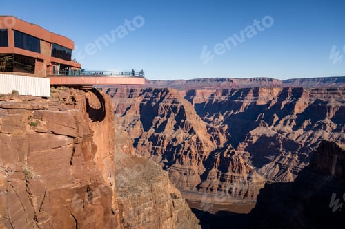 Preview: Skywalk glass observation bridge at Grand Canyon West Rim - Arizona, USA