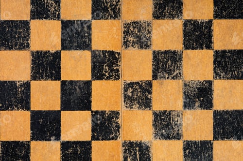 Preview: texture old scratched chess board close up