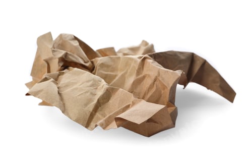 Preview: Color sheet of crumpled paper on white background