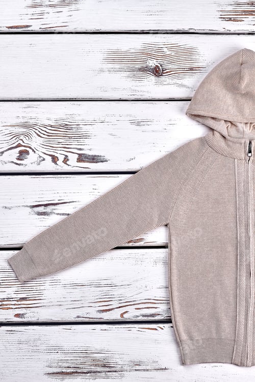 Preview: Beige warm sweater on retro background