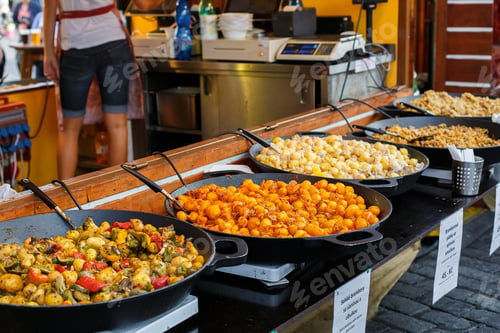 Preview: Street food in Budapest. Traditional Hungarian cuisine at the city fair