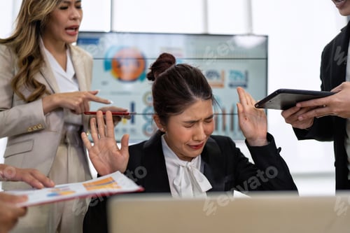 Preview: Stressed overwhelmed business worker feels tired at work overload exhausted suffering from headache