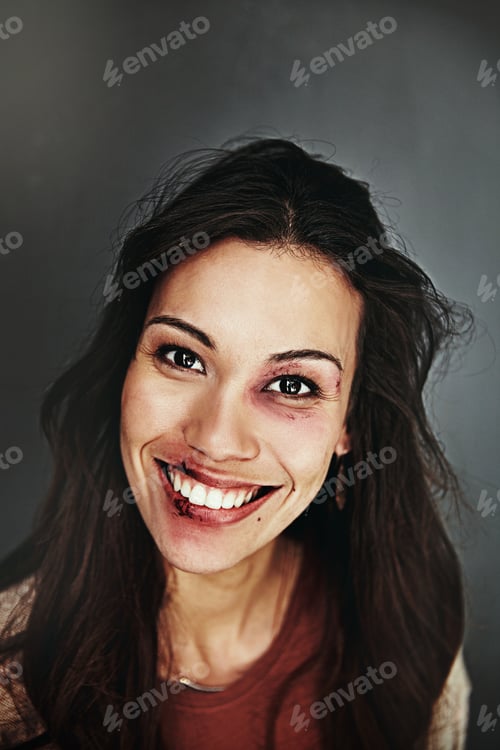 Preview: I refuse to be a victim any longer. Cropped portrait of a beaten and bruised young woman.