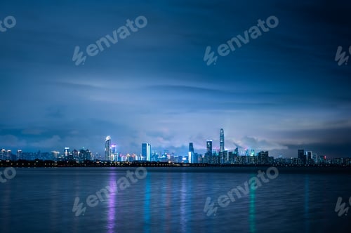 Preview: Shen Zhen urban cityscape, China city landscape landmark for business communication