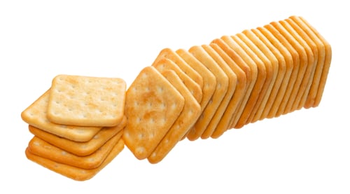 Preview: Cracker stack isolated on white background