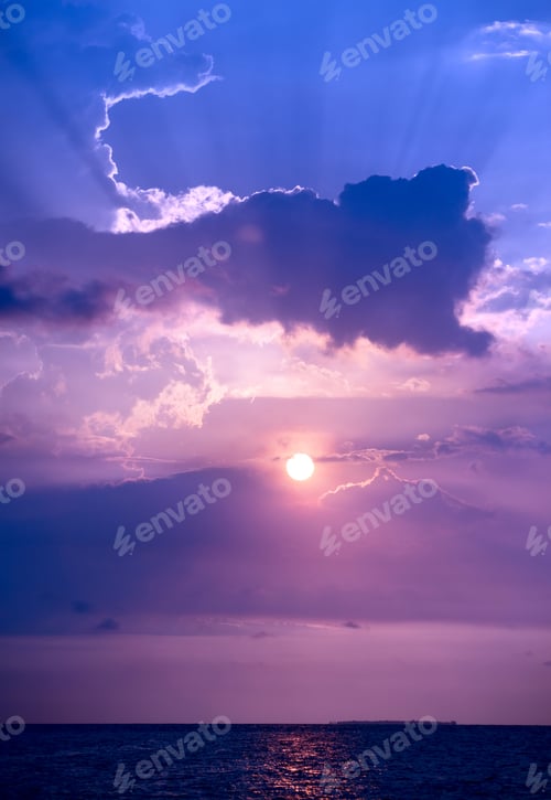 Preview: Beautiful Blue And Purple Sky At Sunset