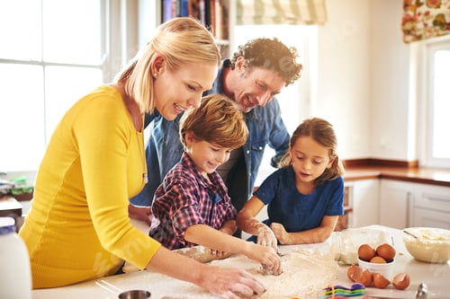 Preview: The joys of baking. Cropped shot of a family baking together at home.