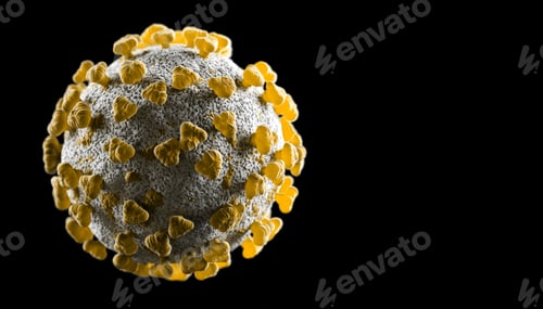 Preview: 3D Rendering of a Virus on Black Background