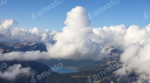 Preview: Aerial View from Airplane of Canadian Mountain Landscape