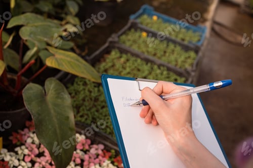 Preview: salesperson working in garden mall