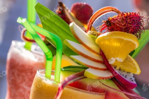 Preview: Closeup of summer drink with watermelon