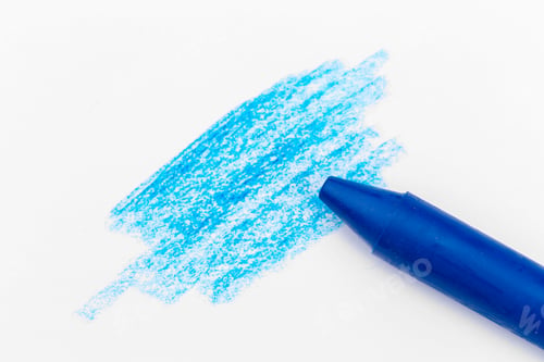 Preview: Wax crayon drawing. Hand-drawn.Close up. Isolated on white