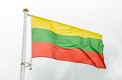 Preview: flag of Lithuania with yellow, green and red stripes