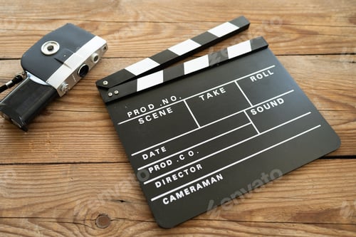 Preview: Movie clapper and old Camera