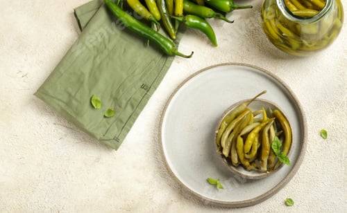 Preview: spicy pickled green jalapeno peppers