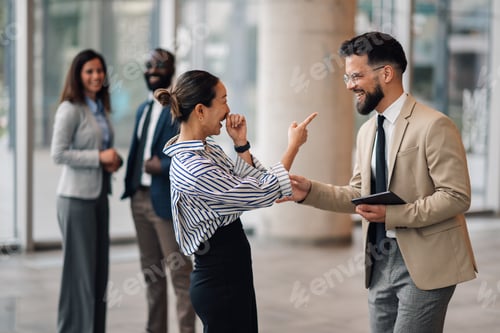 Preview: Business people gossiping and having fun at work