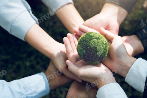 Preview: Concept of the Environment World Earth Day. Hands holding green earth,