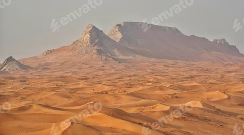 Preview: Beautiful exotic wide open red sand desert wilderness in landscape sandscape foreground mountains