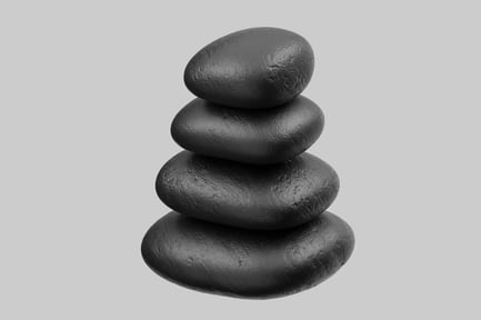 Preview: Stacked black spa stones