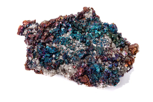 Preview: Macro mineral stone Chalcopyrite on a white background