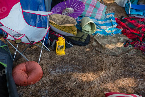 Preview: Camping equipments in the park