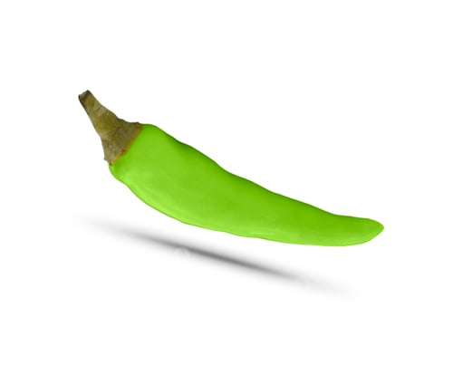 Preview: green pepper isolated on a white background