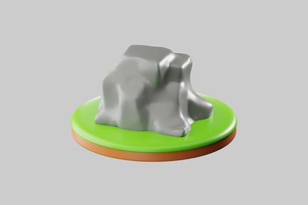 Preview: Cartoonish rock on grassy base