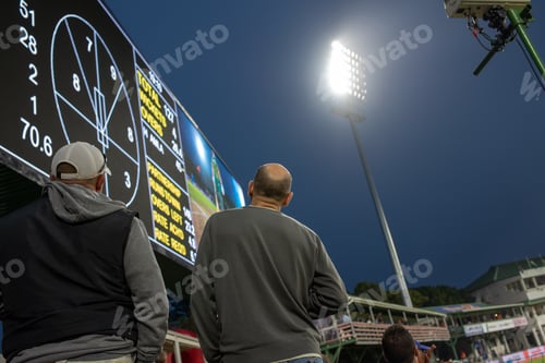 Preview: Fans looking at cricket scoreboard