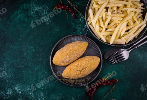 Preview: Frozen food assortment. Potato hashbrowns and french fries