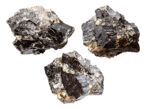 Preview: set of samples of wolframite stones isolated