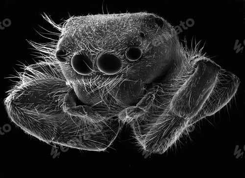 Preview: Dramatic Close-up of a Spider with Many Eyes