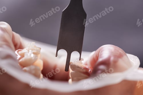 Preview: Patient receiving dental braces treatment in clinic.