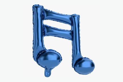 Preview: Blue Foil Balloon Musical Note