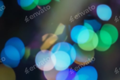 Preview: Background Abstract- Bokeh Blurry. Defocused- Festive Party. New Year- Beautiful Spark.