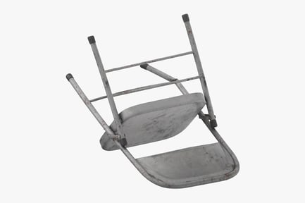 Preview: Worn Metal Folding Chair with Scratched Surface