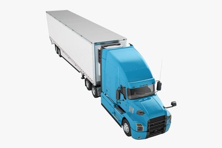 Preview: Blue Semi-Truck with Refrigerated Trailer