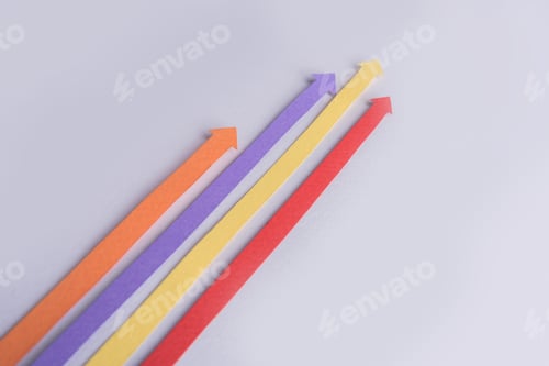 Preview: Business graphics arrows isolated over grey background.