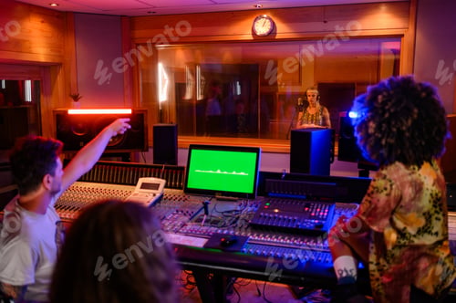 Preview: Multiracial music band recording a new song album in a music studio