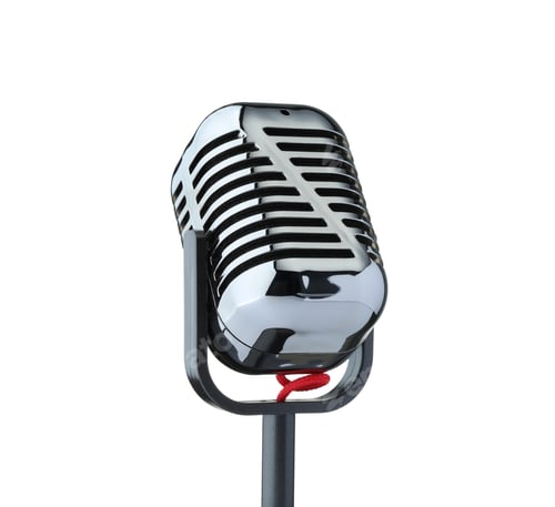 Preview: Vintage microphone isolated on white. Musical equipment