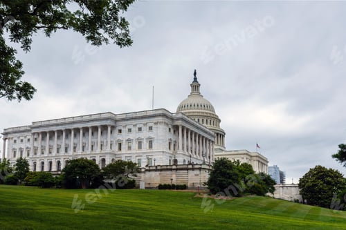Preview: United States Capitol Building on a Cloudy Day