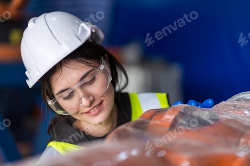 Preview: A team of female engineers meeting to inspect computer-controlled steel welding robots.