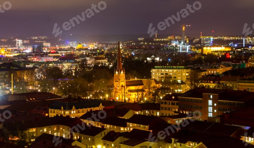 Preview: Illuminated Night View of Haga District, Gothenburg